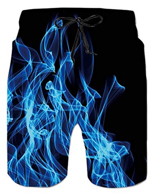 Spreadhoodie Fuego Cortocircuitos De La Playa Bañador para Hombre Secado Rápido Bañadores Vacaciones Deporte Natacion Ligero Shorts Azul S