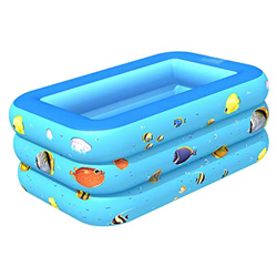 P Prettyia Piscina de Verano Al Aire Libre Portátil Familiar Rectangular - Azul, 130CM en oferta