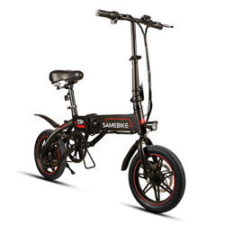 SAMEBIKE Bicicleta Eléctrica Plegable de 14 Pulgadas, Bicicleta Eléctrica Adultos Motor de 250W 36V 8Ah, Velocidad máxima de 30 km/h (Instalación Rápi en oferta