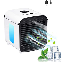 Air Mini Cooler, Nifogo 3 en 1 Climatizador Evaporativo, Aire Acondicionado Portátil, Frio Ventilador Humidificador Purificador de Aire, Nuevo Filtros precio