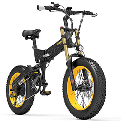 X3000plus-UP Bicicleta de Nieve de 20 Pulgadas con neumáticos Gruesos y 4.0, Bicicleta montaña Plegable, Motor 1000W, Horquilla Delantera Mejorada (Bl precio