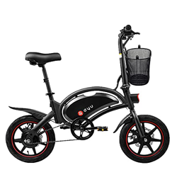 DYU D3F Bicicleta Eléctrica Plegables - 14" portátil bici electricas con Cesta, Urbana E-Bike 250W Motor 36V 10Ah Batería, Bicicletas de pedaleo asist precio