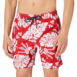 Superdry Hawaiian Swim Short Pantalones Cortos para Tabla, Campus Red, L para Hombre en oferta