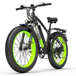 XC4000 1000W 48V Bicicleta eléctrica, Bicicleta de Nieve de 26 Pulgadas Bicicleta de neumático Grueso, Freno de Disco hidráulico Delantero y Trasero ( precio