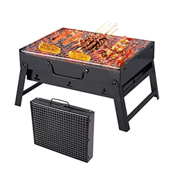 S SMAUTOP Parrilla de la Barbacoa, Parrilla de carbón Plegable portátil para Escritorio Mesa para Exteriores ahumador de Acero Inoxidable Barbacoa, pa características