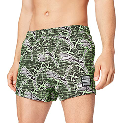 PUMA Swim Men's Cat Logo All-Over-Print Short Shorts Bañador, Green Combo, M para Hombre en oferta