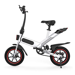 Roeam Bicicleta Eléctrica Adultos, Plegable E-Bike con Motor de 350w y Neumáticos de 14 Pulgadas,Campo de prácticas de 35-40 km,Negro/Blanco características