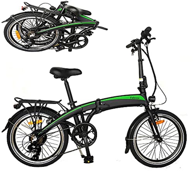 Bicicleta Eléctrica Plegable de 20 Pulgadas con Pedales, Bicicleta Eléctrica 250W 36V 7.5AH Velocidad máxima 25 km/h Bicicleta Ideal para Mujeres y An