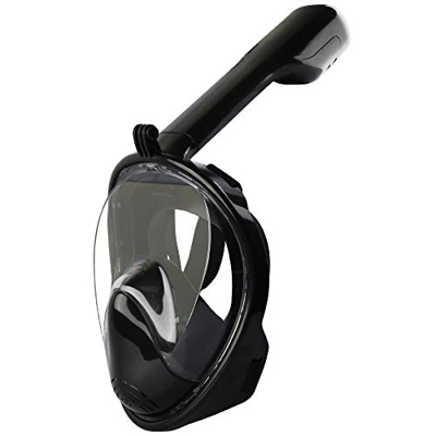 JINPXI Máscara de Buceo, Máscara de Snorkel de Cara Completa 180 Color Negro L/XL…