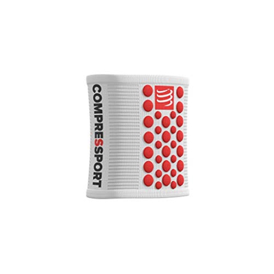 Compressport - Muñequera multideporte negra/roja - Sweatbands 3D.Dots - Muñequera antitranspiración - Propiedades ultra absorbentes - Fibras de secado