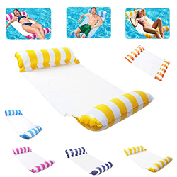 Sunshine smile Hamaca hinchable 4 en 1, cama hinchable para piscina, hamaca, hamaca, hamaca, hamaca, hamaca, hamaca, hamaca de agua con red para adult precio