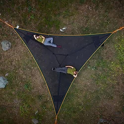 Hamaca Triangular, Hamaca Aérea Gigante Para Acampar, Hamaca Portátil Para Varias Personas Con Cuerdas Fijas Ajustables De 3 Puntos, Silla Colgante Pa