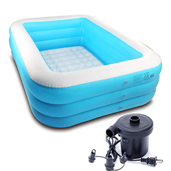 ODODDE Inflable Piscina Rectangular Familia Niños Niños Juego de Adultos Piscina Piscina Grande Piscina Piscina Bañera de baño con inflador eléctrico, características