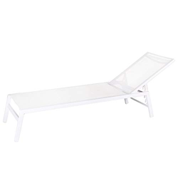 Tumbona jardín apilable de Aluminio Blanco de 92x199x61 cm - LOLAhome precio