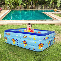 4YANG Piscina Hinchable, 210 * 150 * 55cm Piscina Infantil Inflable Apto para 4-7 Personas Piscina Hinchable Rectangular Airbag Independiente Tres Cap características