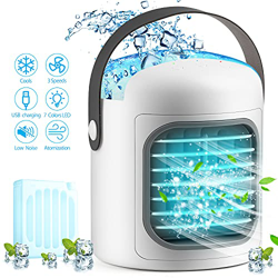 Aire Acondicionado Portátil 4 en 1 Enfriador de Aire USB Acondicionados de Aire Móviles Silencioso Climatizador Ventilador con 4 Modelos de Hielo 3 ve características