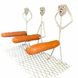 iBaste Pinchos para barbacoa, utensilios de cocina para perritos calientes, portátil, herramienta de metal para salchichas (sin perritos calientes) características