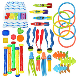 JOYIN 30pcs Juguetes de Buceo Juegos de Agua Verano Piscina Juguetes para Nadar bajo el Agua Conjunto Juguetes de Entrenamiento Torpedo Bandit características