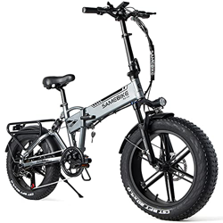 SAMEBIKE Bicicleta Electrica Montaña de 20 Pulgadas 500 W, Bicicleta Eléctrica Plegable con Batería de 48 V 10AH, Neumático Gordo Bicicleta de Montaña en oferta