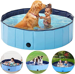 Monodeal - Piscina para perro, bañera de perro plegable, más resistente, piscina infantil | para jardín, patio o cuarto de baño M 80 x 20 cm (azul) en oferta