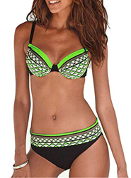 Bikini Mujer Estampado Tribal Push Up Trajes de Baño Ropa Sexy Bohemia Conjunto Bikinis (Vino Rojo, XXL) precio