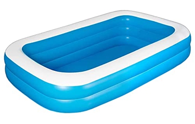 FANIER Piscina Hinchable Rectangular, Grande Piscina Infantil Familiar Piscina Duradera para Patio,Jardín,Fiesta al Aire Libre, 2 Cámara de Aire Indiv