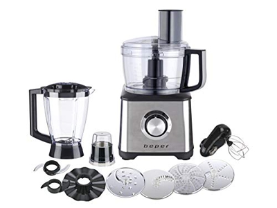 BEPER BP.500 Procesador de Alimentos, 600 W, Acero Inoxidable, 2 Velocidades, Negro