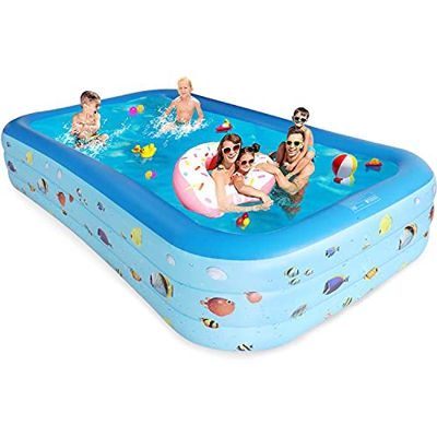 Bestrip Piscina hinchable rectangular grande 3 metros (300 x 175 x 55 cm), profundidad fuera del suelo, apta para niños y para el lavado de animales