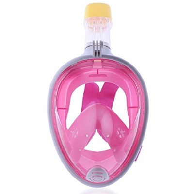 Grupo K-2 Wonduu Máscara de Buceo Cara Completa Rosa Talla S/M para Snorkel Hipoalergénica 180º Xy-001