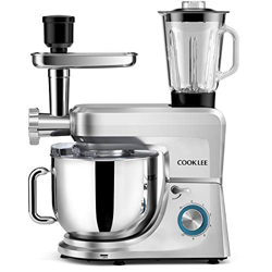 Batidora Amasadora COOKLEE 6 en 1, 8L 1500W Amasadora de Pan Para Repostería, Robot de Cocina Batidora Multifunción 10+1 Velocidad, Batidora con Ganch precio