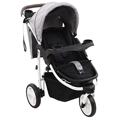 Tidyard Silla de Paseo Plegable Compacta Ultra Ligera, Cochecito de Portátil de 3 Ruedas Gris y Negro