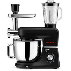 Batidora Amasadora COOKLEE 6 en 1, 8L 1500W Amasadora de Pan Para Repostería, Robot de Cocina Batidora Multifunción 10+1 Velocidad, Batidora con Ganch en oferta