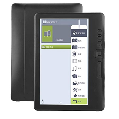 Lector de Libros electrónicos, BK7019 Lector de Libros electrónicos portátil de 7 Pulgadas Pantalla Colorida Compatible con Tarjeta TF, 2100 mAh, músi