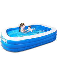 Piscina Hinchable Infantil, Piscina Hinchable Rectangular Grande Verano Juego de Agua 120" X 71" X 22", Piscina Niños, Niños, Familia, Aobre el Suelo, precio