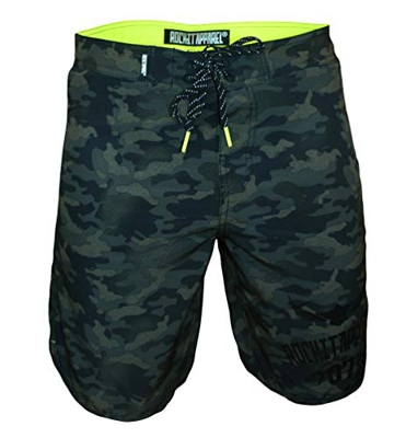 ROCK-IT Apparel® Bañadores con Camuflaje para Hombres, Secado rapido, Boardshorts, bañadores Cortos en Tallas S Camo Green