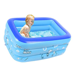 Nicejoy Bañera Inflable, los niños Piscina Inflable 130 x 85 x 50 cm Rectangular Blow Up Ducha Piscina Bañera Cuenca del Patio Trasero para Interior y precio