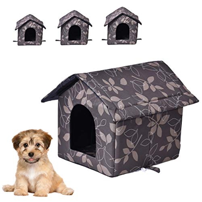 Kathrin - Caseta grande para perros, impermeable, caseta para perros, caseta de alimentación para gatos, para interior y exterior, cachorros, conejill