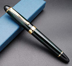 JINHAO X450 - Pluma estilográfica (pluma M, diseño de flores de hielo verdes, punta M) en oferta