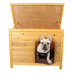 FACAZ Casa para Perros Casa para Perros de Madera para Interiores con Techo abatible Muebles para Mascotas para Interiores al Aire Libre (Color: Natur características