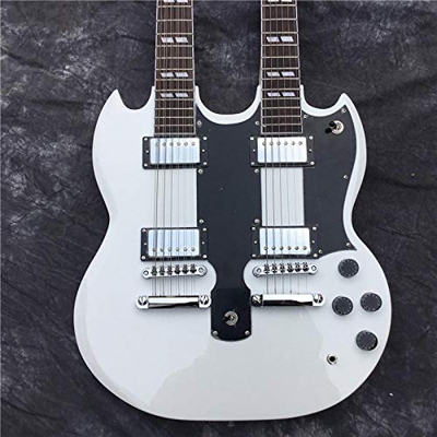 Guitarra Guitarra Eléctrica 12 String + 6 Cuerdas Guitarra Blanca Cadena Acero Acústico Cuerdas De Guitarra Acústica Guitarra acustica Hyococ (Color :