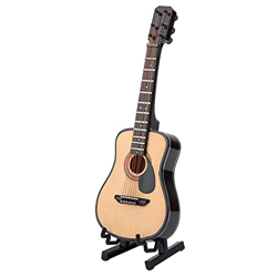 Modelo de guitarra de madera adornos artesanales Mini guitarra en miniatura para adorno de casa decoración del hogar(16cm) en oferta