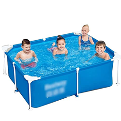 XBSXP Piscina con Marco de Metal, Piscina Rectangular para niños con Marco, Piscina con Marco de Metal Lona Plegable Piscina Plegable de PVC de 3 Capa en oferta