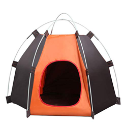 DFKEA Café y Tela Oxford Naranja portátil Plegable Impermeable al Aire Libre Tienda de campaña para Mascotas casa de Perro café + Naranja en oferta