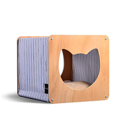 PPGE Home Caseta Perro, Caseta Perro Pequeño, Casita Perro Interior, Cama para Mascotas, Casita de Madera, Caseta para Perro, Casa para Gatos con Cojí en oferta