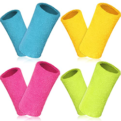 8 Muñequeras de Sudor Deportivo Banda de Muñeca de Sudor Elástico Muñequera Absorbente Suave para Mujer Hombre Tenis Baloncesto (Rosa Roja, Amarillo N características