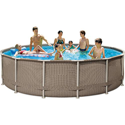 Frame Pool Rattan marrón 427 x 107 cm características