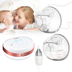 Sacaleches Eléctrico, Extractor de leche eléctrico doble, extractor de lactancia manos libres con aspirador nasal para bebés, a prueba de fugas, ultra en oferta