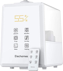 ELECHOMES Humidificador Ultrasónico 6L, Niebla Cálida y Fría Boquilla 360°, Control Remoto, Monitor de Humedad, Pantalla Táctil LED, 3 Niveles Ajustab en oferta