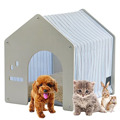 PPGE Home Casitas para Perros Pequeños de Madera, Casa Perro Interior Pequeño, Casetas Perros/Camitas para Perritos/Casitas para Perros Chihuahua/Casa