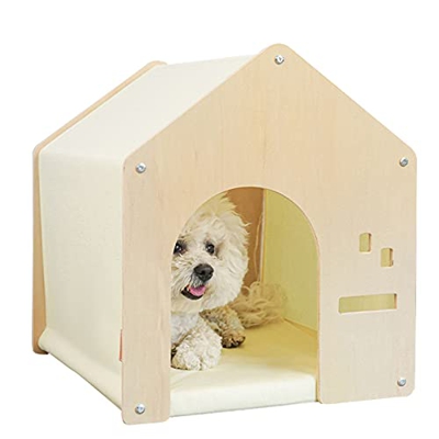 PPGE Home Casitas para Perros Chihuahua, Casitas para Perros Pequeños de Madera, Cama para Mascotas, Casa Perro Interior, Casetas Perros Camitas para 